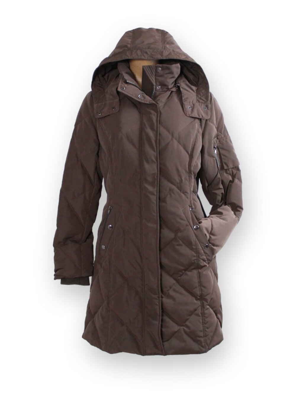 Kristen Blake Detachable Hood Quilted Down Puffer Coat Size L